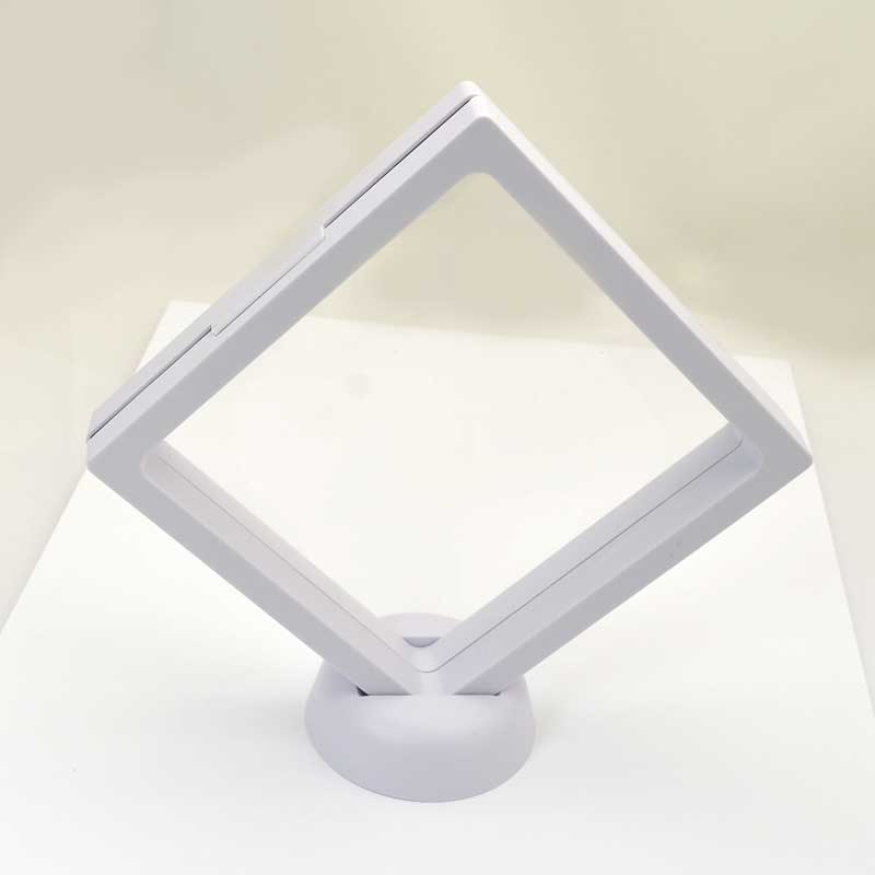 Display Stands - 4in Square Floating Display Box Frame - White