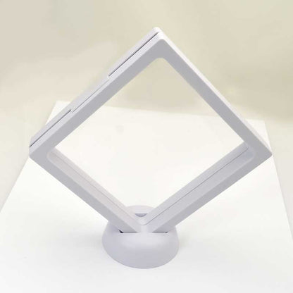 Display Stands - 4in Square Floating Display Box Frame - White