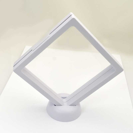 Display Stands - 4in Square Floating Display Box Frame - White
