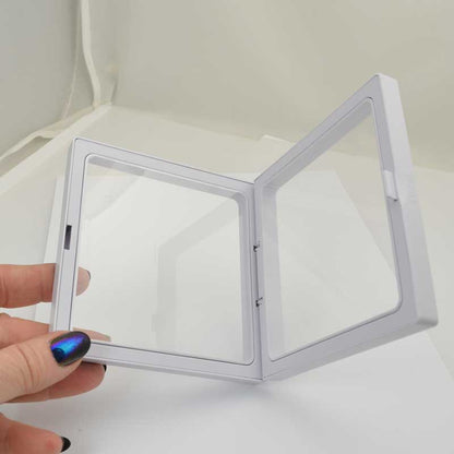 Display Stands - 4in Square Floating Display Box Frame - White