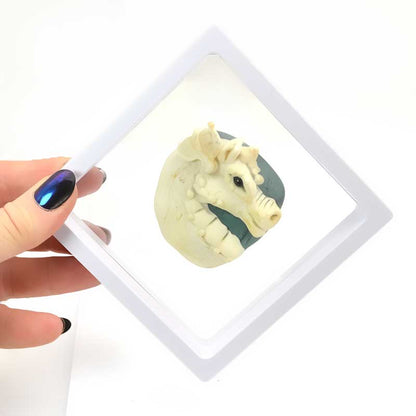 Display Stands - 4in Square Floating Display Box Frame - White