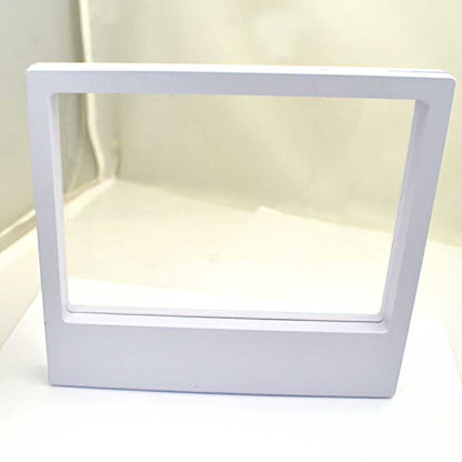 Display Stands - 7in Rectangle Floating Display Box Frame - White