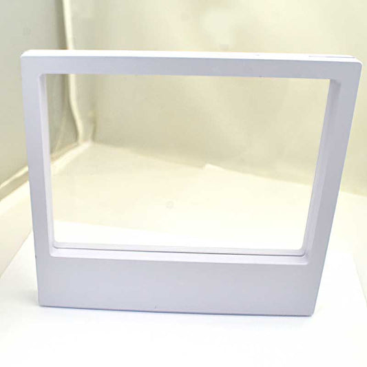Display Stands - 7in Rectangle Floating Display Box Frame - White