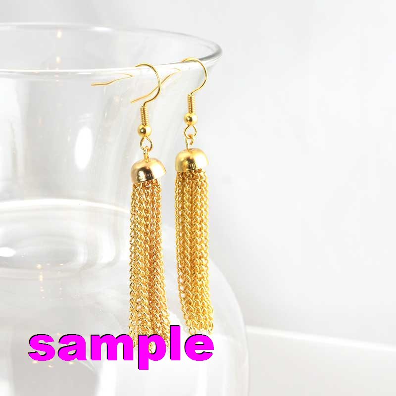 Components - 40mm Bell Cup Chain Tassel - Gold Plated (Pair)