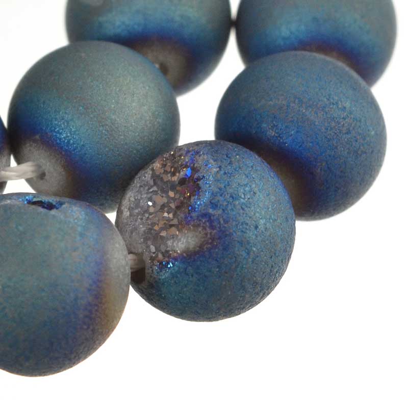 12mm Druzy Window Blue Green 6pcs