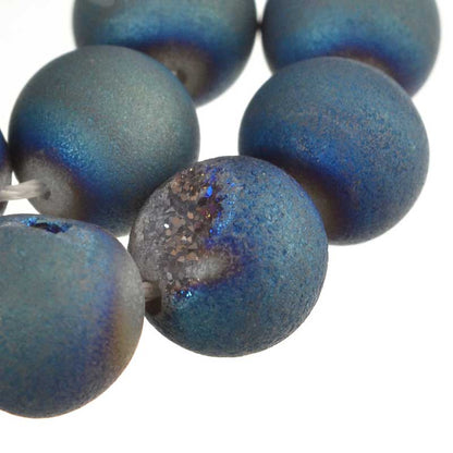 12mm Druzy Window Blue Green 6pcs