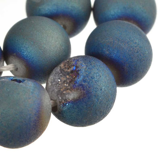 12mm Druzy Window Blue Green 6pcs