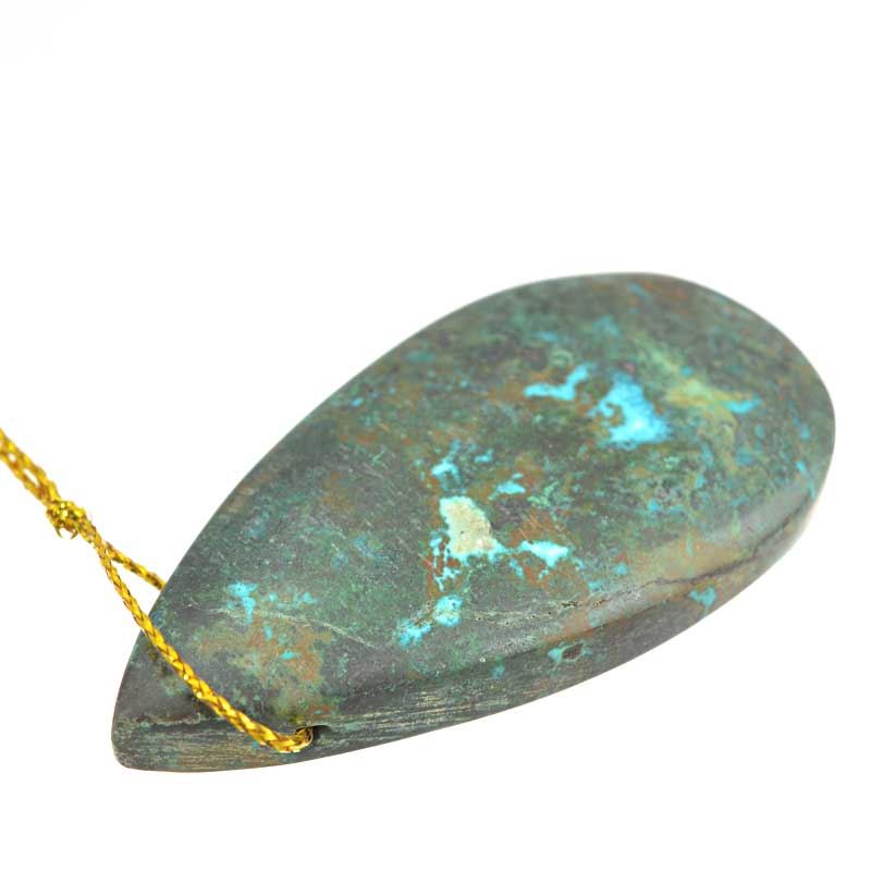 OOAK Stone Pendant - 56mm Tear Drop - Chrysocolla