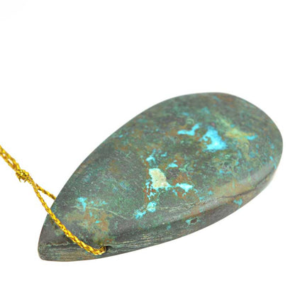 OOAK Stone Pendant - 56mm Tear Drop - Chrysocolla