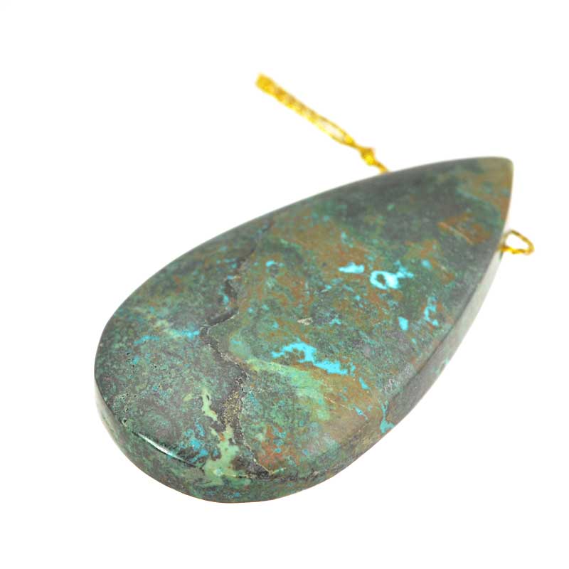 OOAK Stone Pendant - 56mm Tear Drop - Chrysocolla