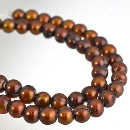 Freshwater Pearls - 7.5-8mm Potato Pearl - Big Hole - Bronze Pearl (strand)