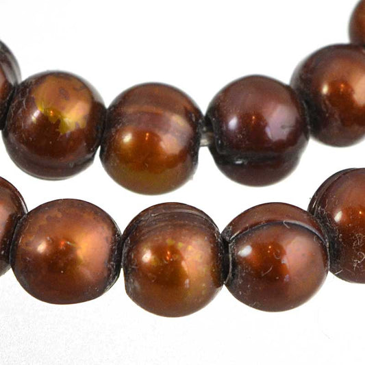 Freshwater Pearls - 7.5-8mm Potato Pearl - Big Hole - Bronze Pearl (strand)