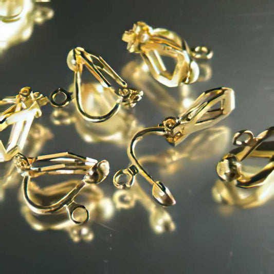 Earring -  Clip-on with Ring - Goldplated (4 pairs)