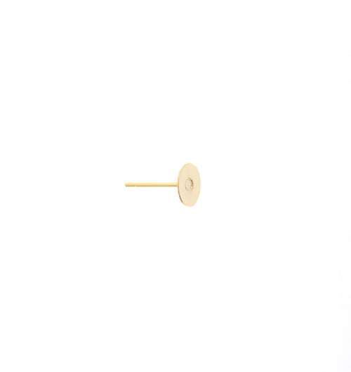Earring - 6mm Flat Studs for Gluing - Goldtone (4 pairs)