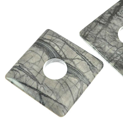 Stone - 40mm Square Donut Pendant - Picasso Jasper