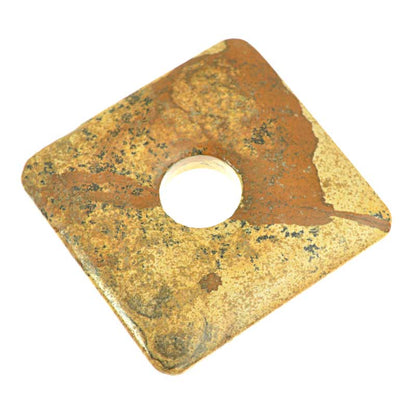 Stone - 50mm Square Donut Pendant - Picture Jasper