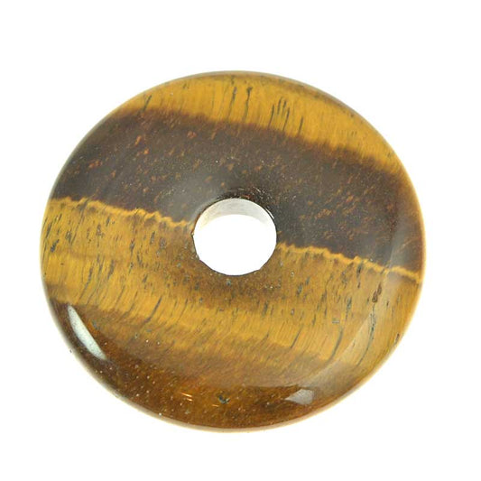 Stone - 40mm Donut Pendant - Tiger Eye