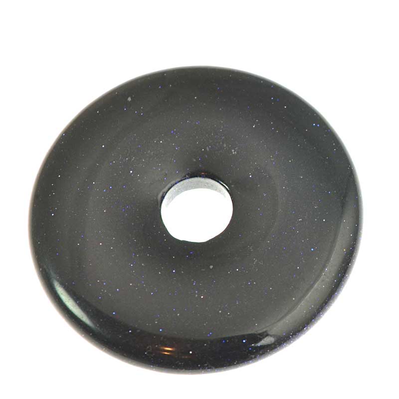 Stone - 40mm Donut Pendant - Blue Goldstone