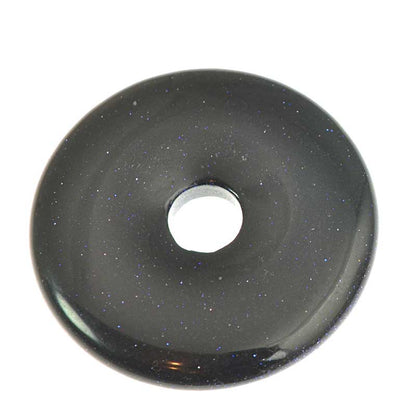 Stone - 40mm Donut Pendant - Blue Goldstone