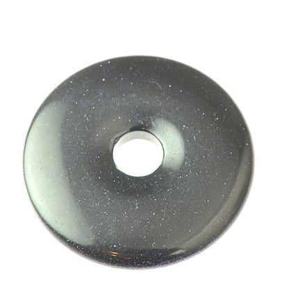 Stone - 40mm Donut Pendant - Blue Goldstone