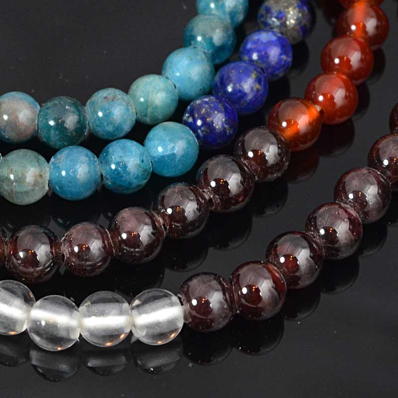 Chakra Mixed Stone   6mm LH Round 16in