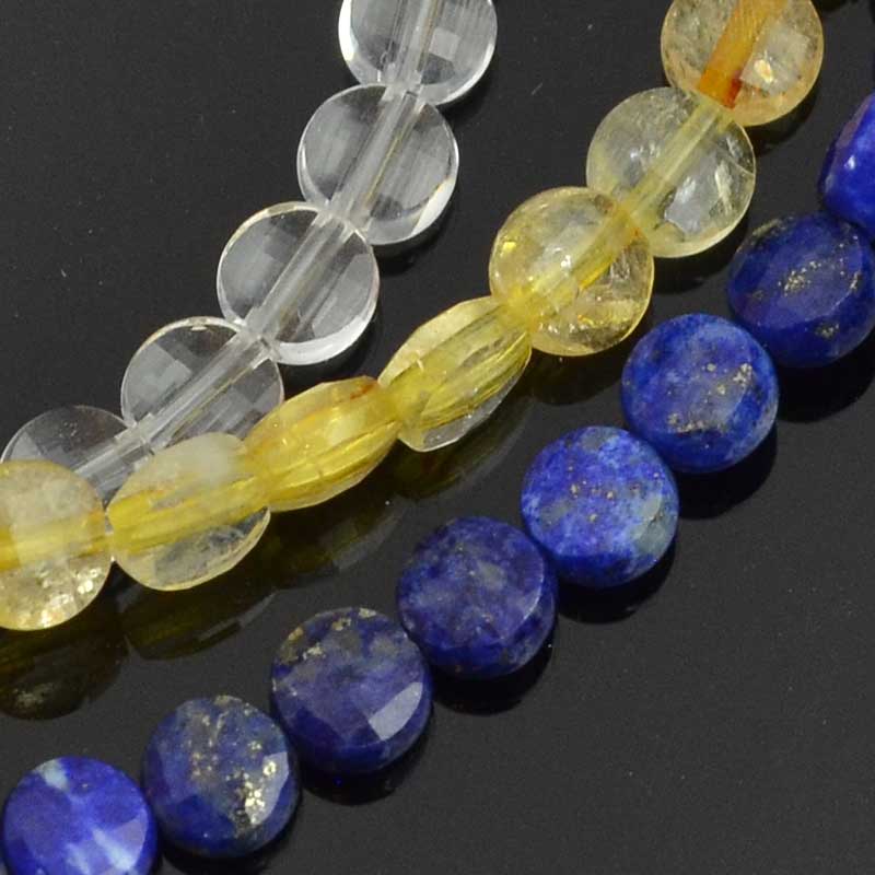 4mm Diamond Cut Coin ChakraBeads 16in