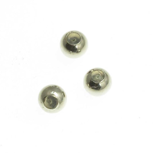 Silicone Filled Slider Smart Bead - 4mm - Round - Antiqued Sterling (10)