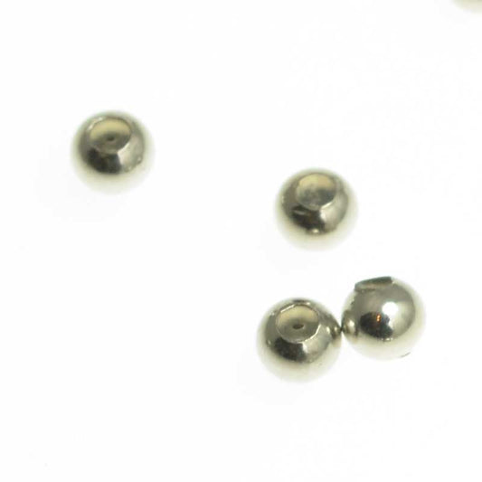 Silicone Filled Slider Smart Bead - 4mm - Round - Antiqued Sterling (10)