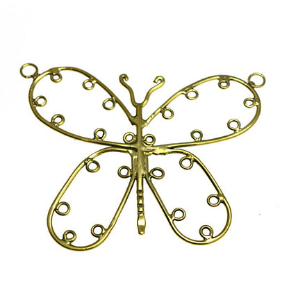 Ooak - Handmade Pendant Frame -  Butterfly - Bright Brass