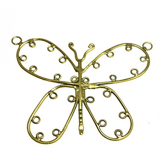 Ooak - Handmade Pendant Frame -  Butterfly - Bright Brass