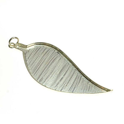 Resin Tray Leaf Pendant - Bright Silver