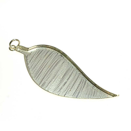 Resin Tray Leaf Pendant - Bright Silver