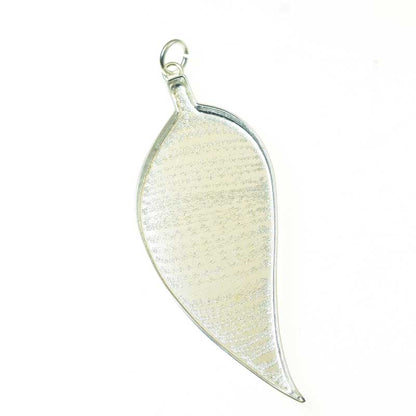 Resin Tray Leaf Pendant - Bright Silver