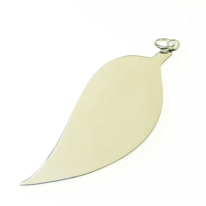 Resin Tray Leaf Pendant - Bright Silver