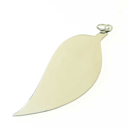 Resin Tray Leaf Pendant - Bright Silver