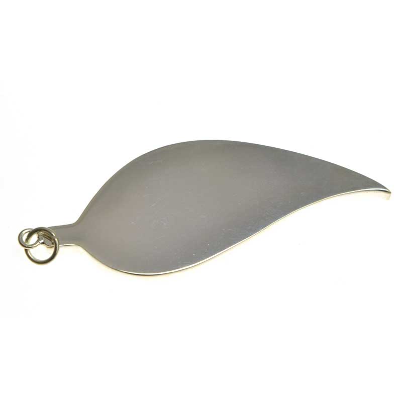 Resin Tray Leaf Pendant - Bright Silver