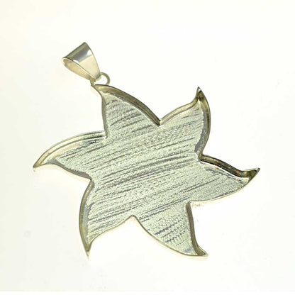 Resin Tray Spinning Star Pendant - Bright Silver