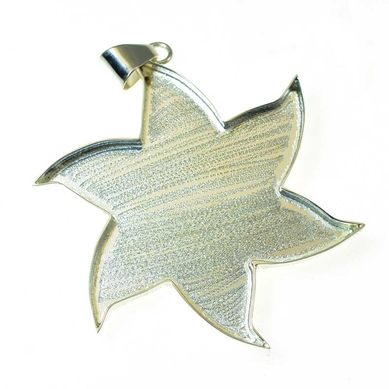 Resin Tray Spinning Star Pendant - Bright Silver