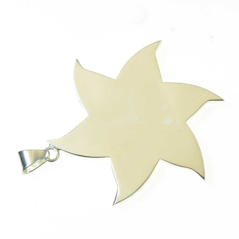 Resin Tray Spinning Star Pendant - Bright Silver