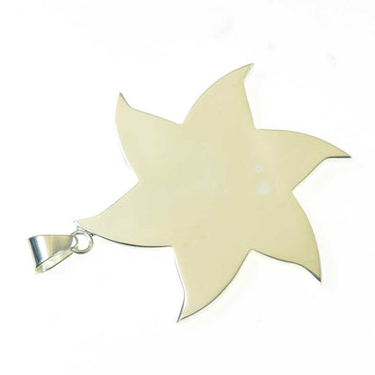 Resin Tray Spinning Star Pendant - Bright Silver