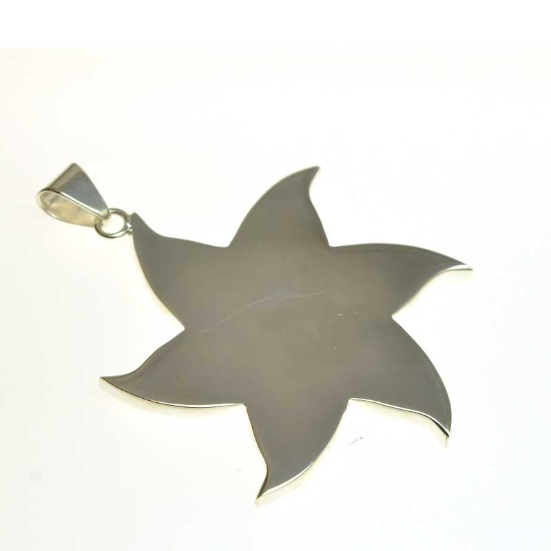 Resin Tray Spinning Star Pendant - Bright Silver