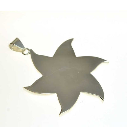 Resin Tray Spinning Star Pendant - Bright Silver