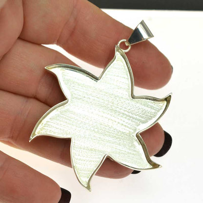 Resin Tray Spinning Star Pendant - Bright Silver