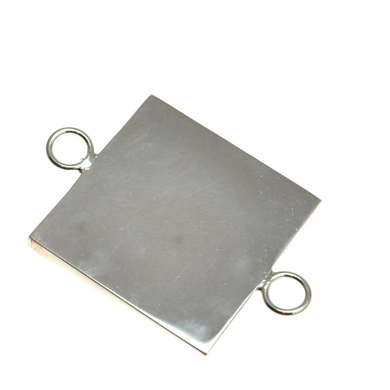 Resin Bezel Tray -  Square Link - Bright Silver