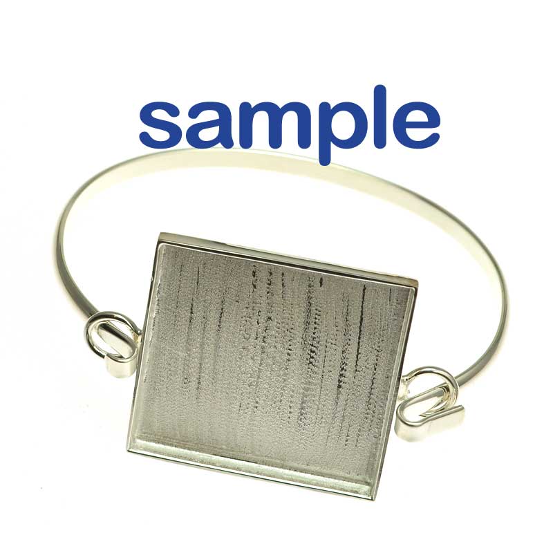 Resin Bezel Tray -  Square Link - Bright Silver