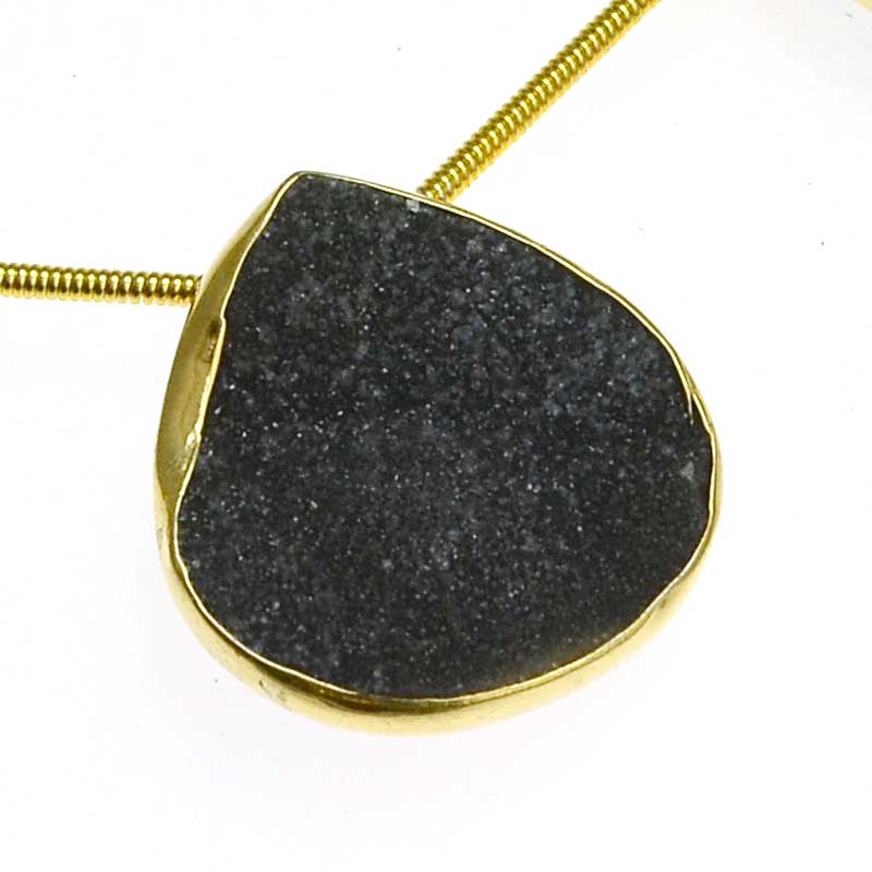 Black Agate Tear Drops Goldplated 8pcs