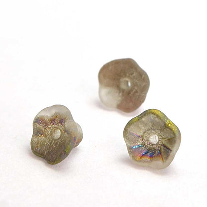 Glass Bead Flared Cup Pressed Bell - 7x5mm - Matte Smokey Dawn (Pack)