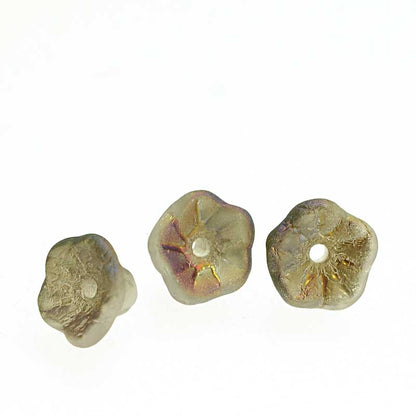Glass Bead Flared Cup Pressed Bell - 7x5mm - Matte Smokey Dawn (Pack)