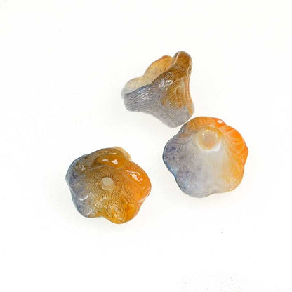 Glass Bead Flared Cup Pressed Bell - 7x5mm - Citrus Grape (Pack)