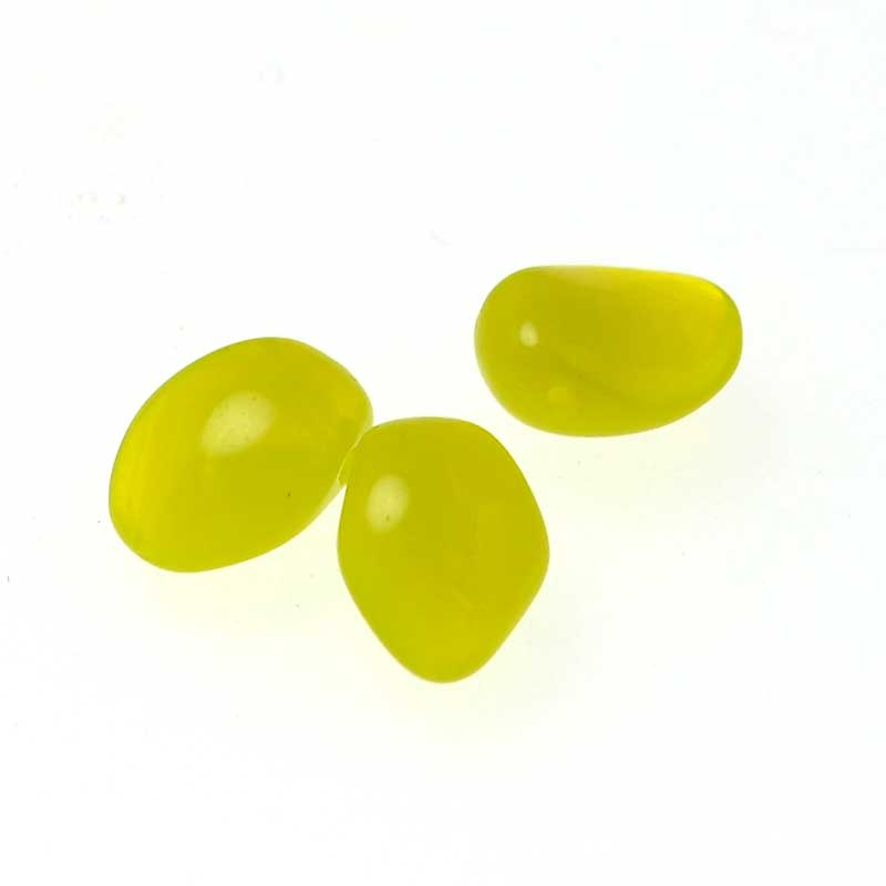 Glass Bead Curved Lily Petal - Chartreuse (Pack)